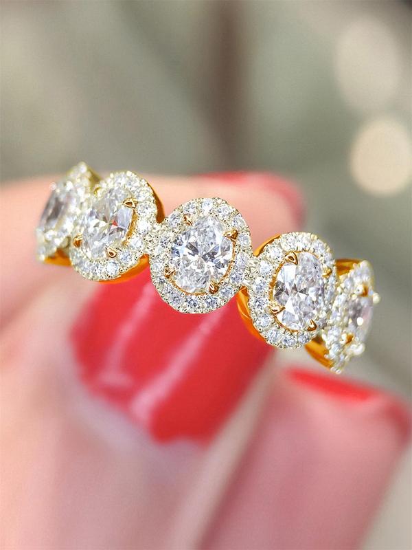 Elegant Rhinestone Decorated Ring, Fashion Accessories for Women for Party, Daily Clothing Decor, Wedding Engagement Anniversary Party Jewelry Gifts