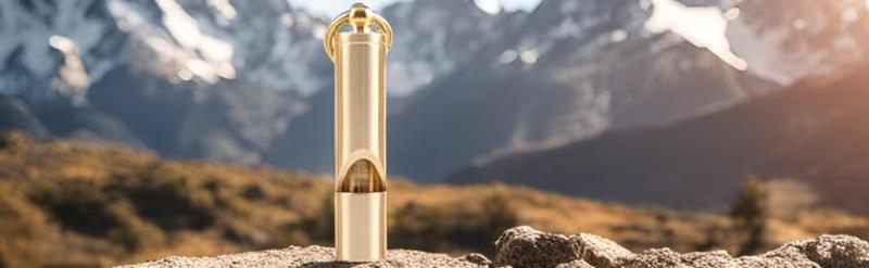 Loudest Brass Whistle Best Premium Emergency Whistle 125db+ One Piece Outdoor Survival Whistle On Key-Chain or Hang Around Your Neck and Carry it Anywhere!