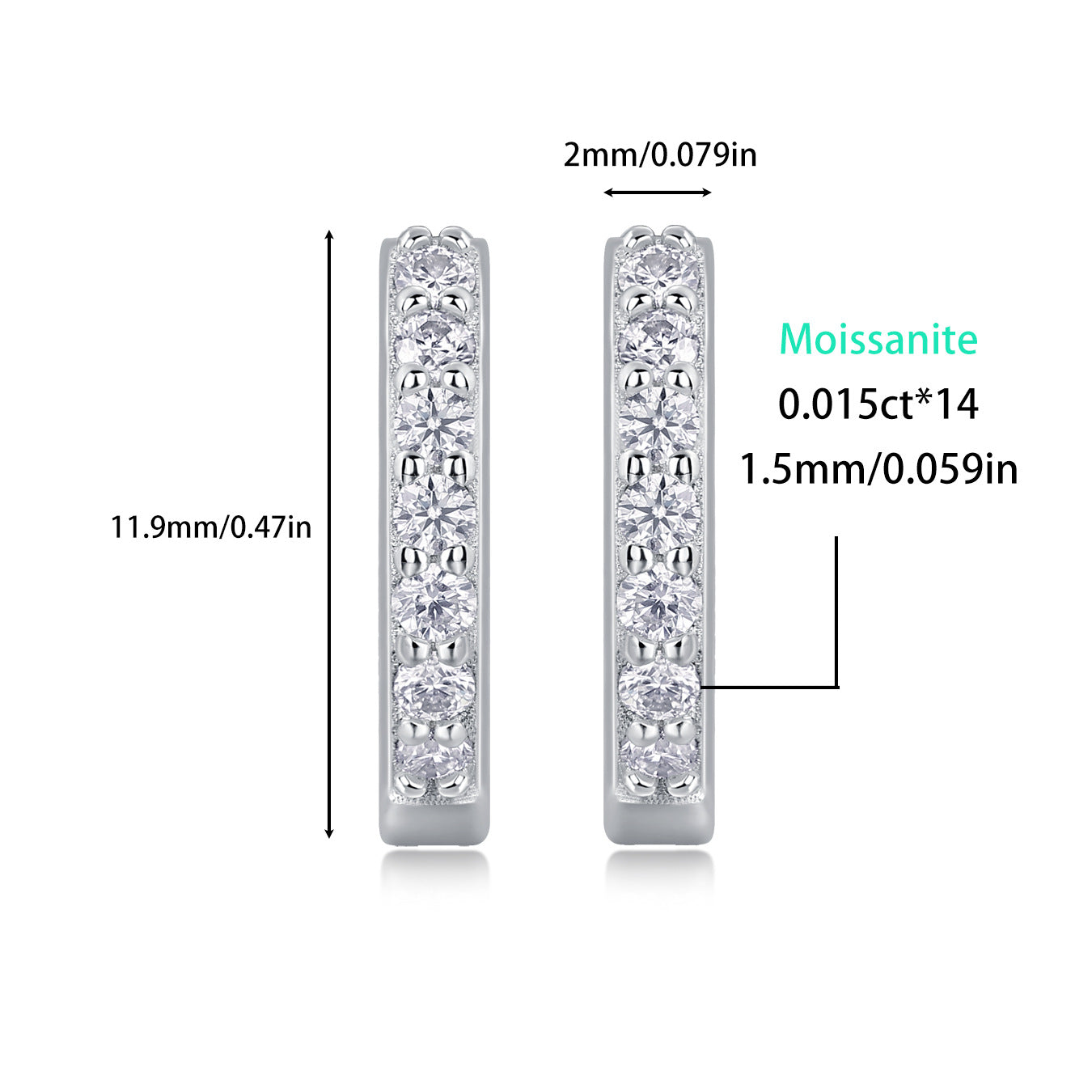 S925 Women's High-End Sweet Commuting Full Diamond Moissanite Earrings
