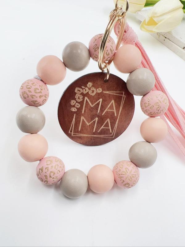 Women's Spring Colorblock Beaded & Tassel Decor Keychain, Boho Style Summer Vacation Wristlet Keychain, Personalized Cute Accessories, Unique Holiday Gift for Friends, Fall Outfits, Fall Freshness, for Fall