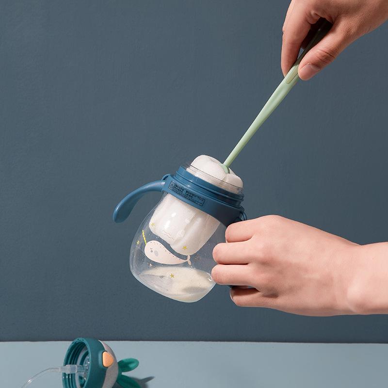 2pcs Cup brush, cup magic tool, water cup cleaning, long handle washing, bottle brush, no dead corners to remove tea stains, sponge small brush