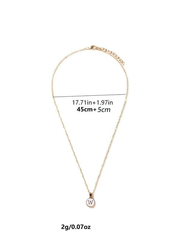 Summer Letter Round Charm Necklace As Gift, Trendy Matching Necklace, Vintage Jewelry, Y2K Fall Accessories for I Love My Boyfriend & Girlfriend