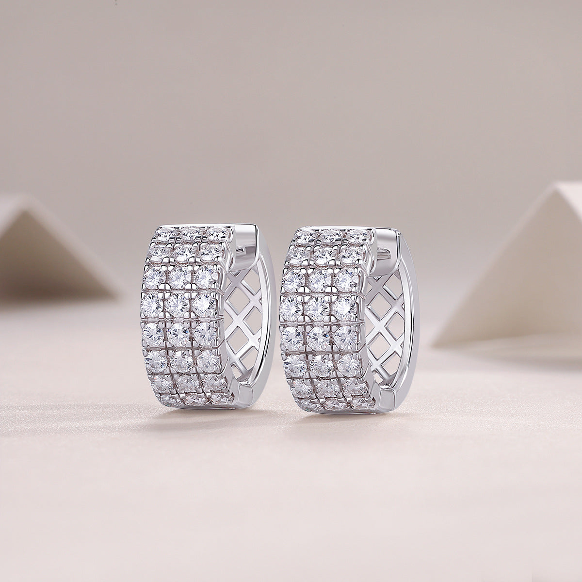 S925 Silver Earrings Moissanite Hoop Earrings