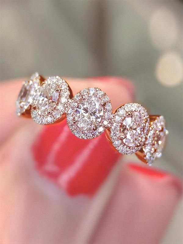 Elegant Rhinestone Decorated Ring, Fashion Accessories for Women for Party, Daily Clothing Decor, Wedding Engagement Anniversary Party Jewelry Gifts