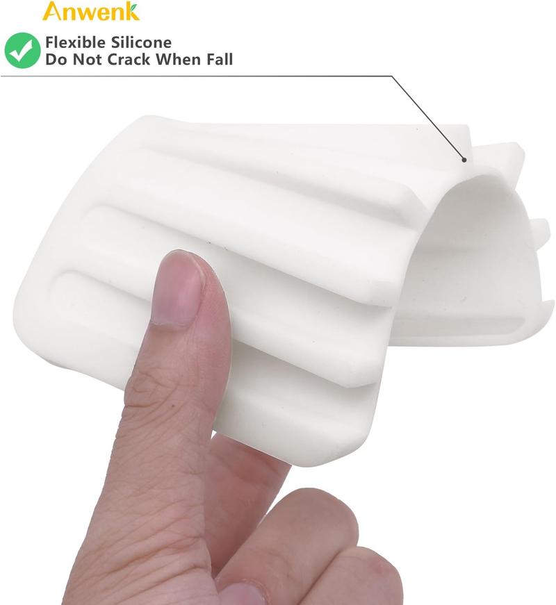 Anwenk Soap Dish Shower Waterfall Soap Tray Soap Saver Soap Holder Drainer Flexible Silicone for Shower/Bathroom/Kitchen/Counter Top,Keep Soap Bars Dry Clean,Easy Cleaning-White,2Pack
