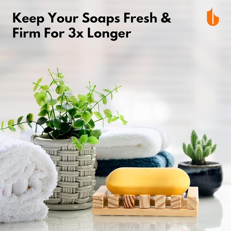 Natural Wooden Soap Dish Soap Saver Holder Soap Tray for Bathroom, Biodegradable, Zero Waste, Plastic Free (Wooden)