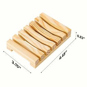 Natural Wooden Soap Dish Soap Saver Holder Soap Tray for Bathroom, Biodegradable, Zero Waste, Plastic Free (Wooden)