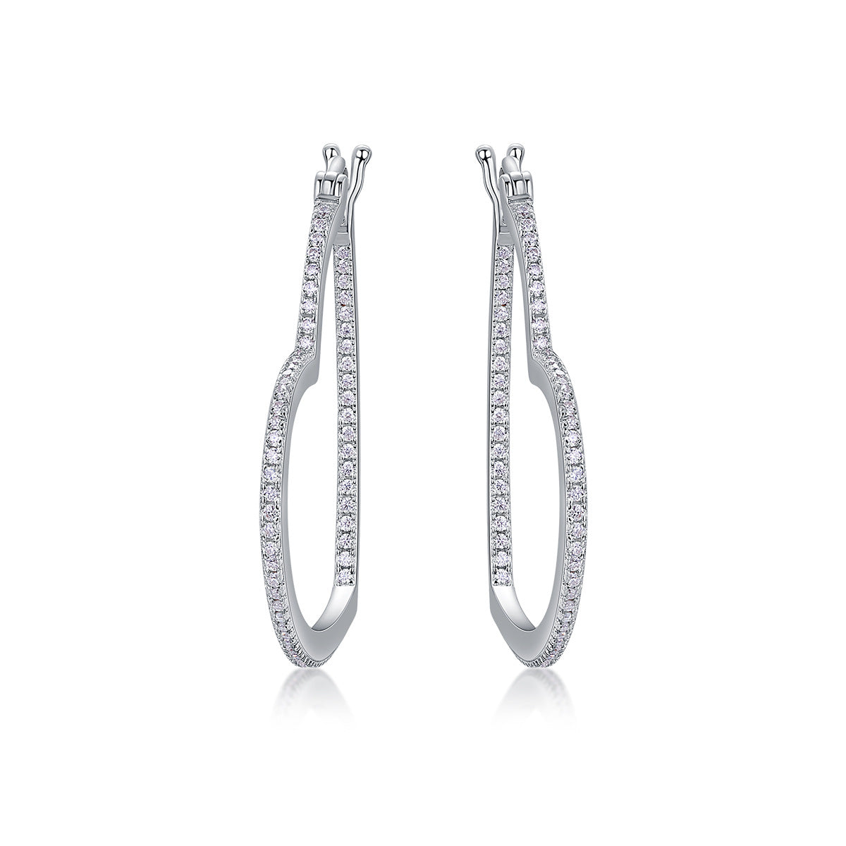 S925 Silver New Heart-Shaped Hoop Earrings for Women High-End Feel Hot-Selling Moissanite Earrings