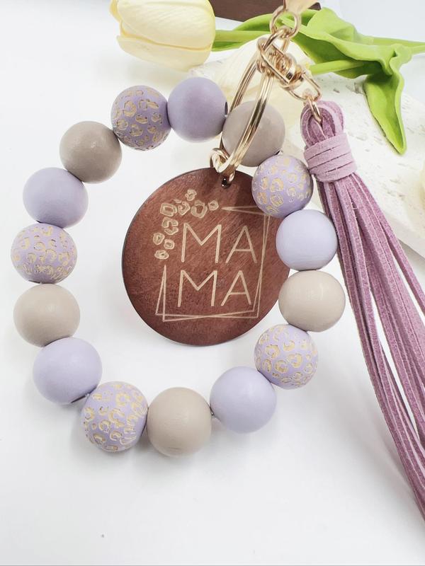 Women's Spring Colorblock Beaded & Tassel Decor Keychain, Boho Style Summer Vacation Wristlet Keychain, Personalized Cute Accessories, Unique Holiday Gift for Friends, Fall Outfits, Fall Freshness, for Fall