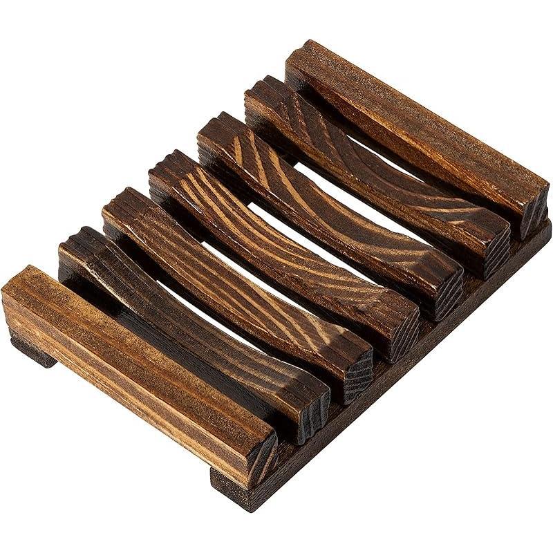Natural Wooden Soap Dish Soap Saver Holder Soap Tray for Bathroom, Biodegradable, Zero Waste, Plastic Free (Wooden)