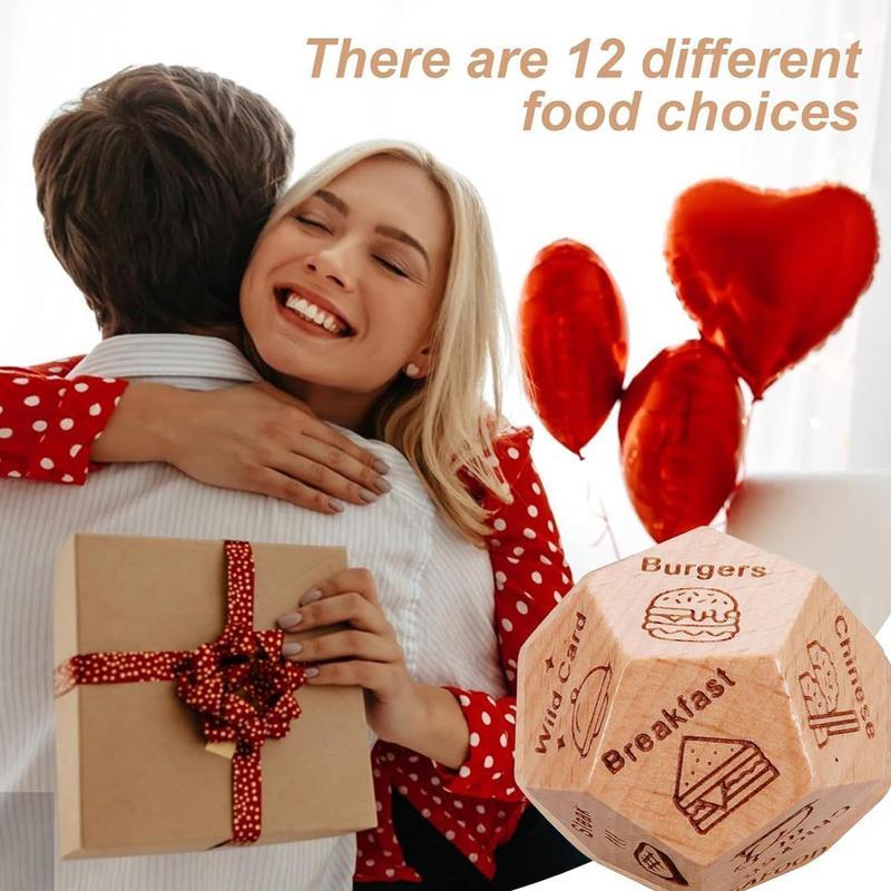 Fun Night Dating Decision Dice,Wooden Couple Dating Fun dice,Food Decision Dice,Gifts for Boyfriend-Girlfriend advent calendars