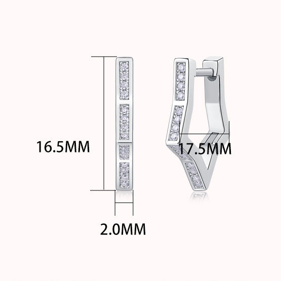 S925 Galaxy Wandering Earrings Moissanite New Hoop Earrings