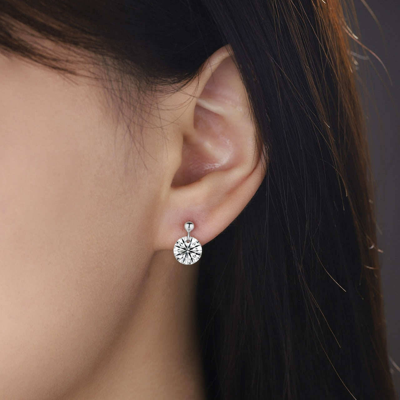 Minimalist Elegant Hypoallergenic Earrings Autumn Winter High-end Versatile Commuting 925 Silver Moissanite Earrings