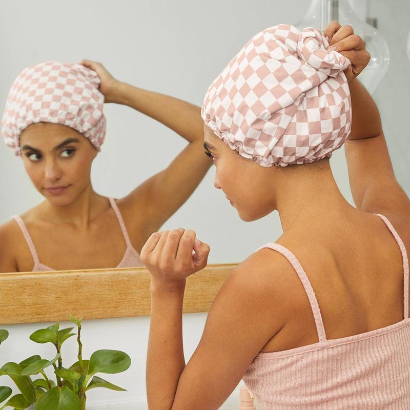 Satin Cline luxury shower cap-offset Cover Adjustable Waterproof