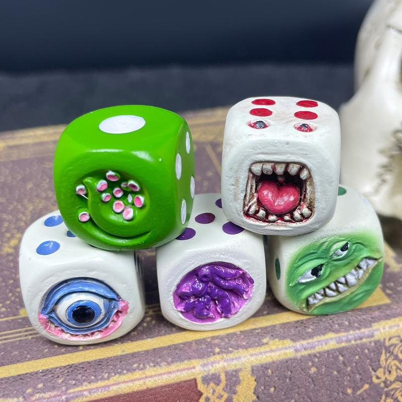 Halloween Demon Dice Toy Desktop Resin Crafts Micro Landscape Ornaments Atmosphere Gift