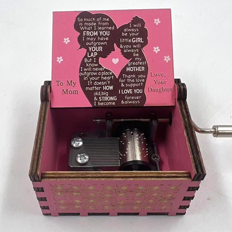 Mother's Day Music Box Hand-Cranked Wooden Music Box Classical Carving Music Box Ornaments