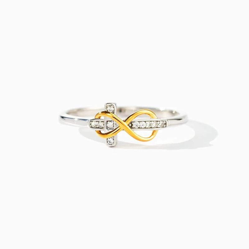 Inspirational Jewelry Engraved Faith Hope Love Cubic Zirconia Cross Infinity Ring