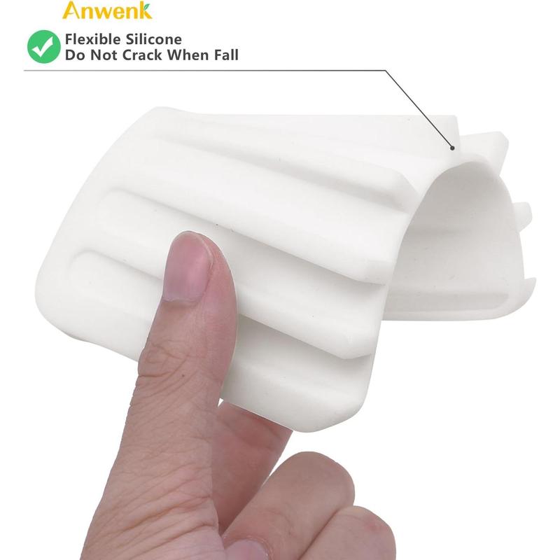 Anwenk Soap Dish Shower Waterfall Soap Tray Soap Saver Soap Holder Drainer Flexible Silicone for Shower/Bathroom/Kitchen/Counter Top,Keep Soap Bars Dry Clean,Easy Cleaning-White,2Pack