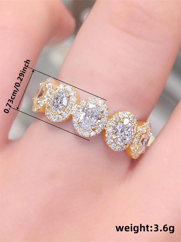 Elegant Rhinestone Decorated Ring, Fashion Accessories for Women for Party, Daily Clothing Decor, Wedding Engagement Anniversary Party Jewelry Gifts
