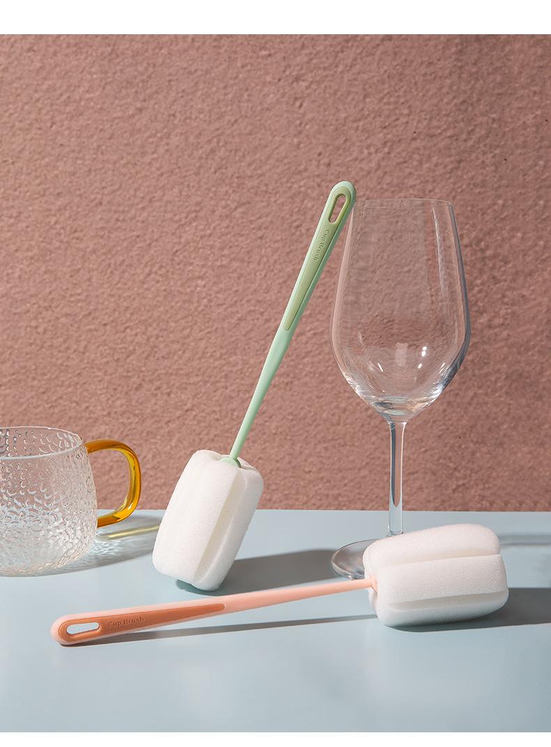2pcs Cup brush, cup magic tool, water cup cleaning, long handle washing, bottle brush, no dead corners to remove tea stains, sponge small brush
