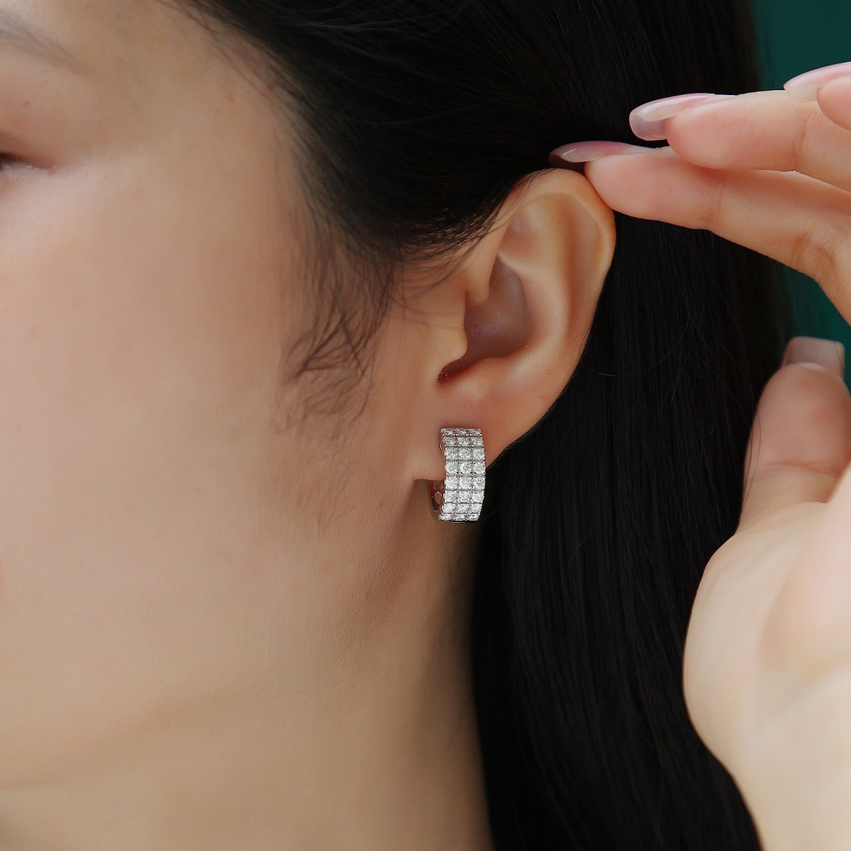 S925 Silver Earrings Moissanite Hoop Earrings