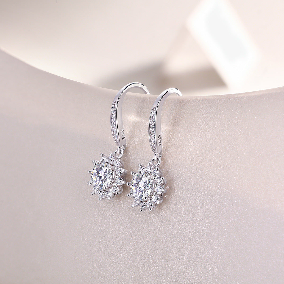 925 Silver Earrings Moissanite New Long Drop Earrings