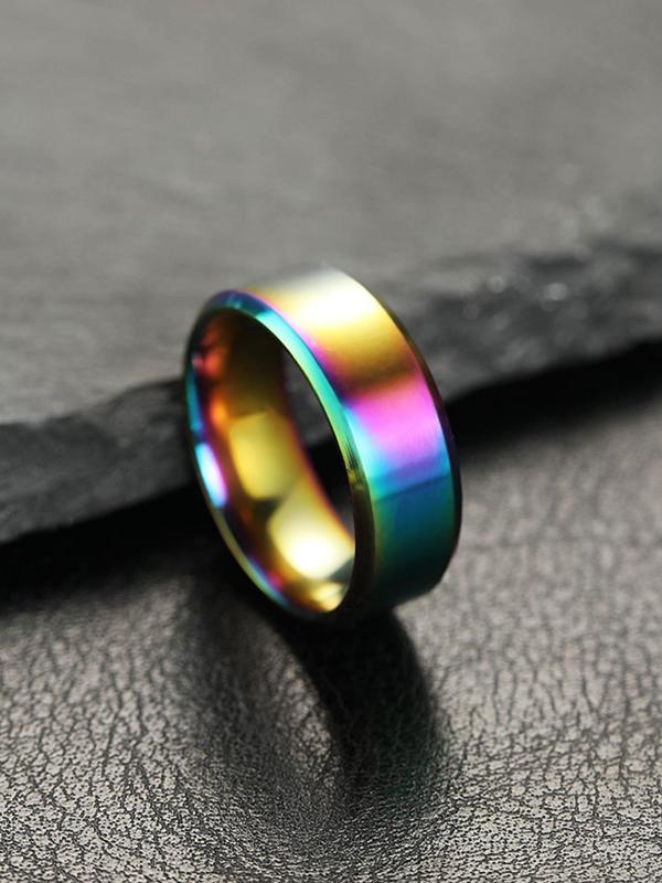 Plain Stainless Steel Ring for Musical Festival, Summer 2024 Daily Streetwear Hip Hop Goth Jewelry for Women Men, Clean Girl Outfit Accessory for Teen Girl Fall
