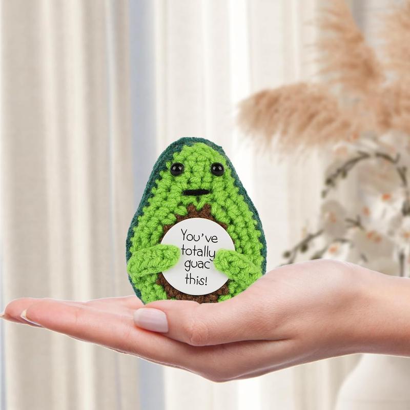 Mini Funny Positive Potato, 3 inch Knitted Wool Doll with Positive Card for Cheer Up Gifts and Party Decorations, Cute Wool Positive Potato Crochet Doll for Birthday Gifts (Avocado) advent calendars