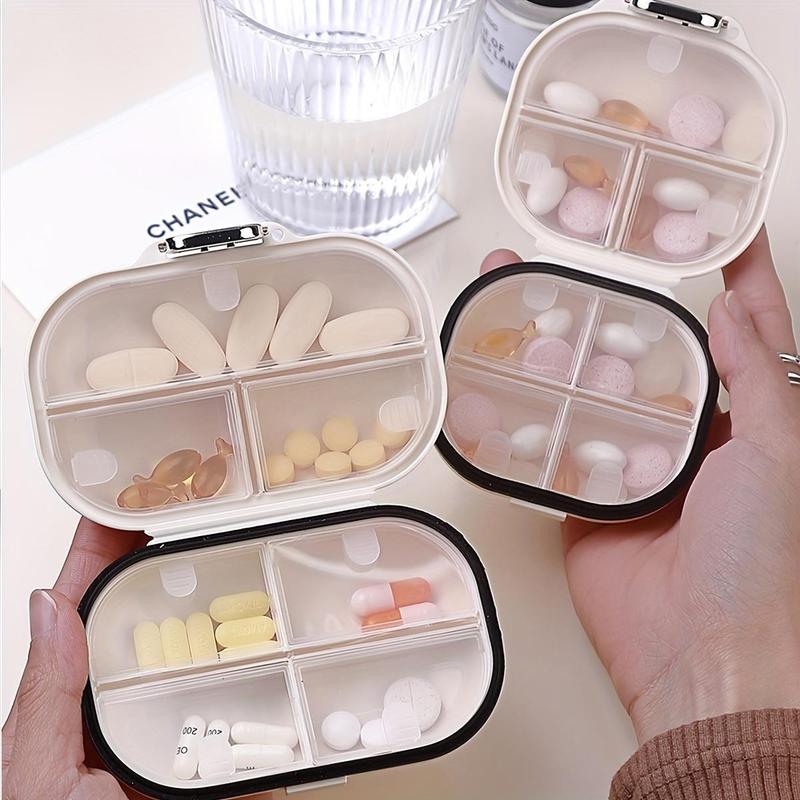 Portable Pill Storage Box, 1 Count Travel Multi-grid Pill Organizer, Mini Jewelry Storage Box, Medicine Box Storage Organizer, Summer for Gift