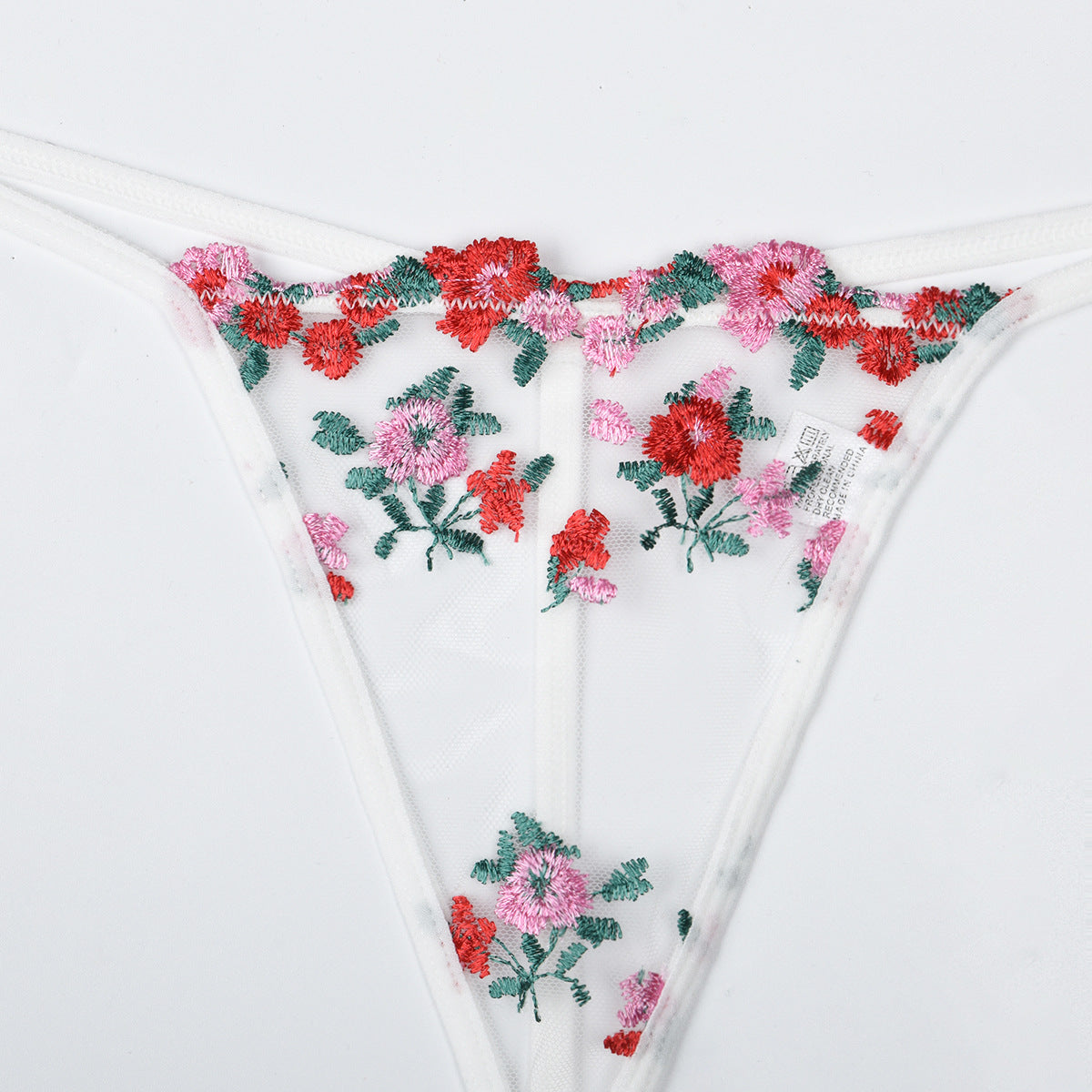New Arrival - Sexy Sheer Women's Lingerie Set with Flower Embroidery, Elastic Design, Perfect for Romance