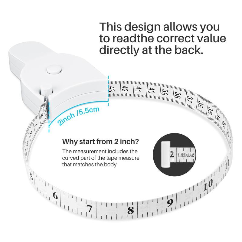 Retractable Body Tape Measure, Automatic Portable Body Measuring Tape, Household Measuring Tools for Waist, Hip, Arm, Birthday Gifts