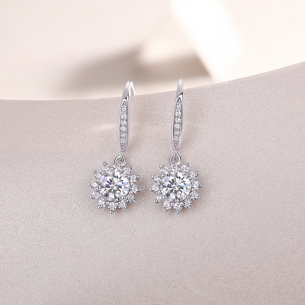925 Silver Earrings Moissanite New Long Drop Earrings