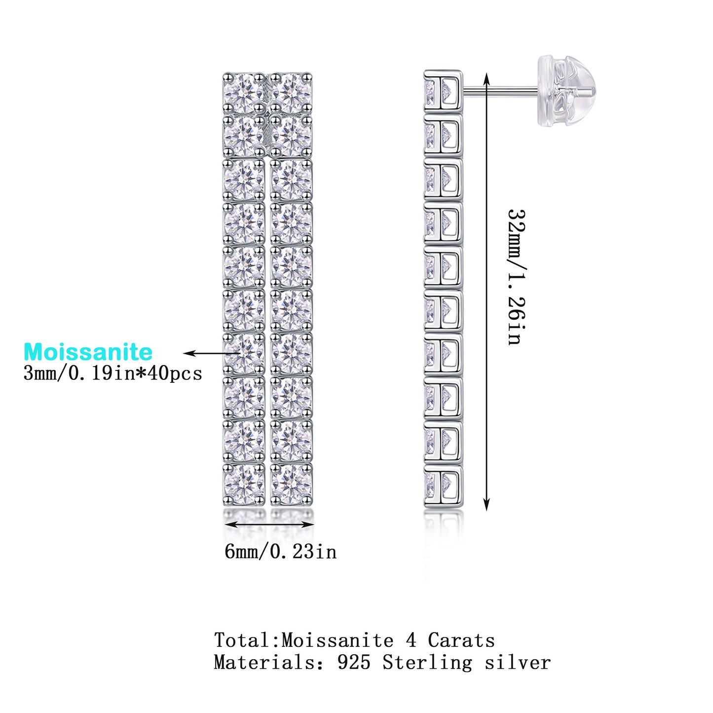 Luxury Moissanite Tassel Earrings for Women High-end S925 Earrings