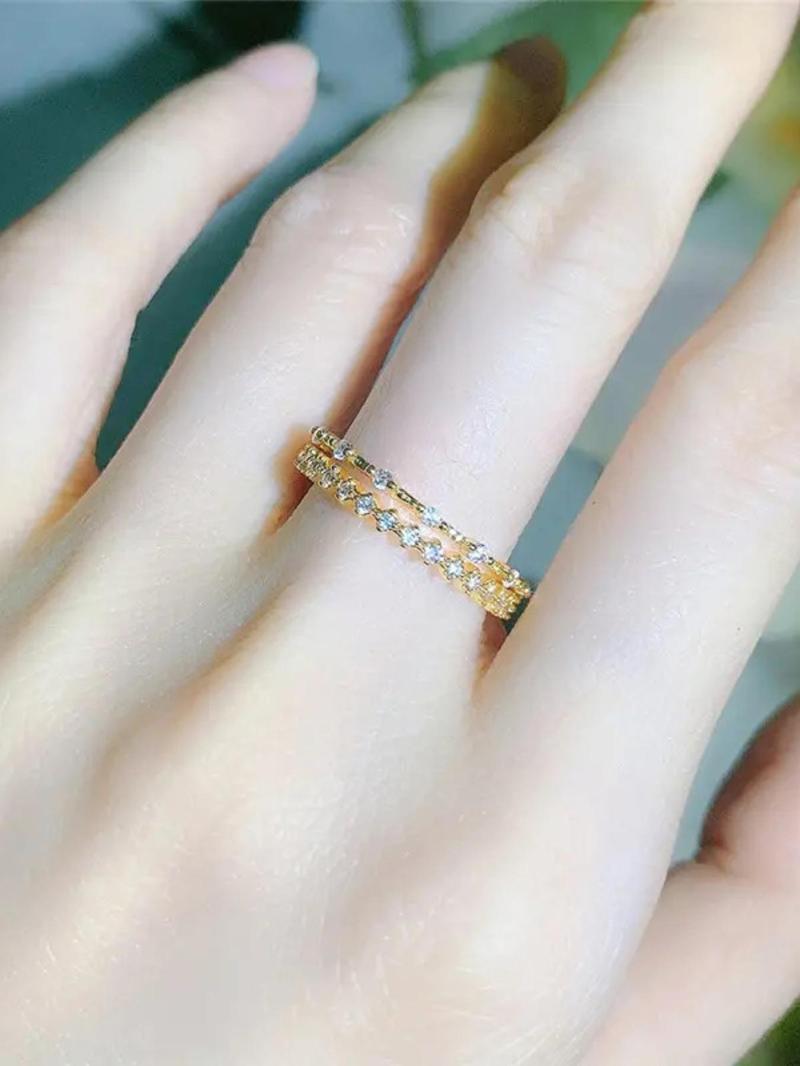Women's Elegant Rhinestone Decor Promise Stack Rings, 3pcs/set Trendy Exquisite Engagement Rings, Chic Fashionable Jewelry As Gift for Women and Girls, for Fall Fall Sets