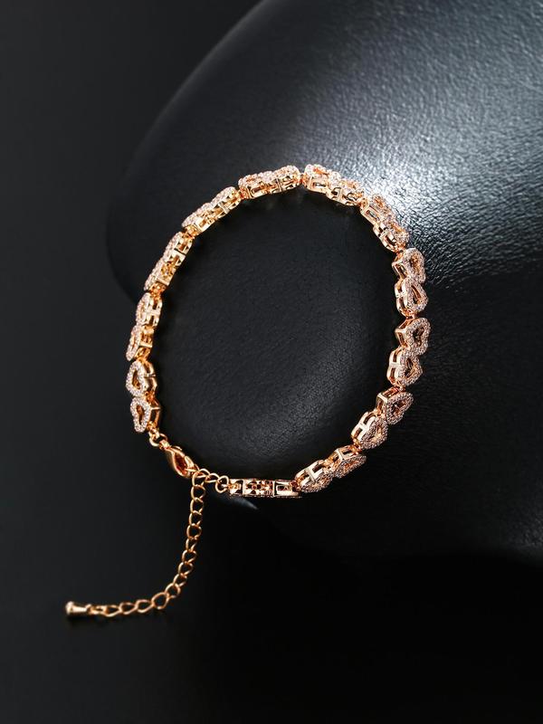 Heart Design Cute Summer Bracelets, Artificial Zircon Decor Matching Dainty Jewelry for Fall Festival Party, Daily Clothing Decor for Back To School, Matching Bracelets, Fall Outfits, Fall Freshness