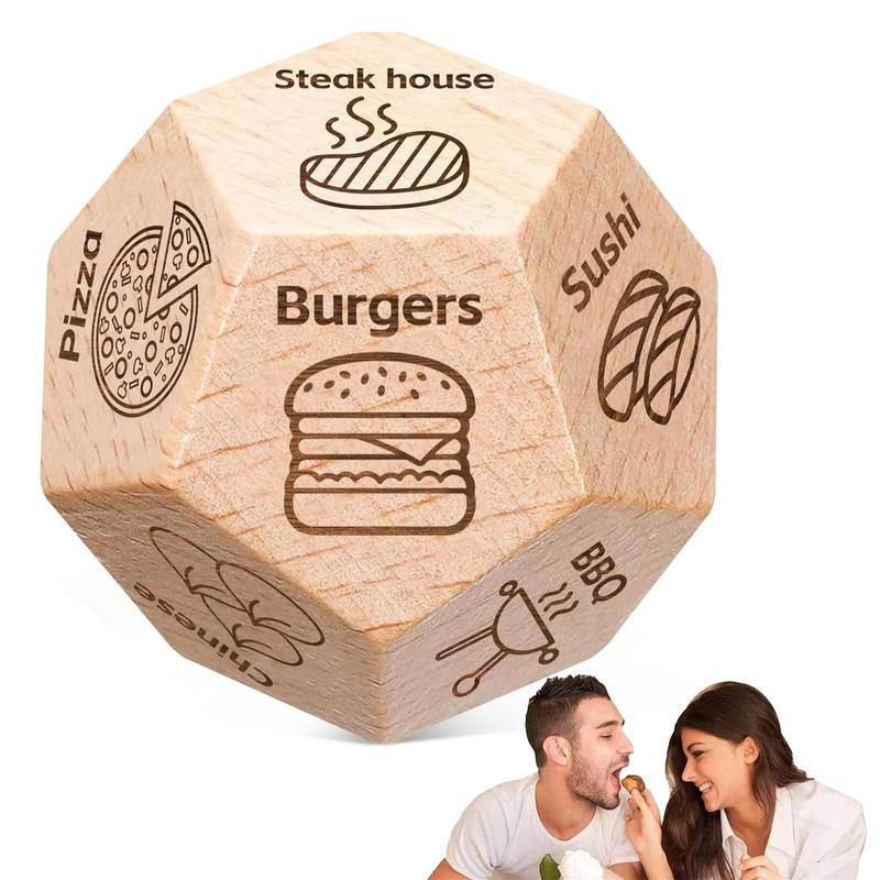 Fun Night Dating Decision Dice,Wooden Couple Dating Fun dice,Food Decision Dice,Gifts for Boyfriend-Girlfriend advent calendars