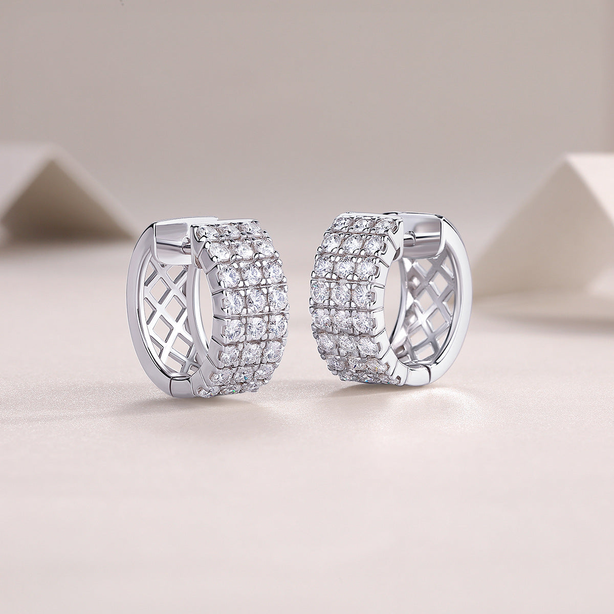 S925 Silver Earrings Moissanite Hoop Earrings