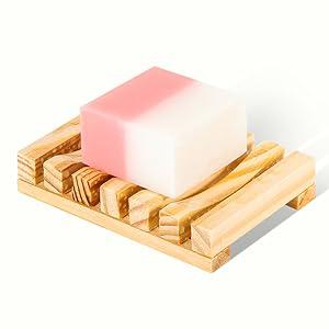Natural Wooden Soap Dish Soap Saver Holder Soap Tray for Bathroom, Biodegradable, Zero Waste, Plastic Free (Wooden)