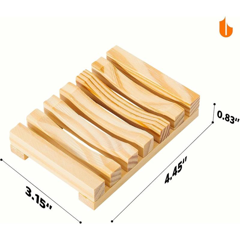 Natural Wooden Soap Dish Soap Saver Holder Soap Tray for Bathroom, Biodegradable, Zero Waste, Plastic Free (Wooden)
