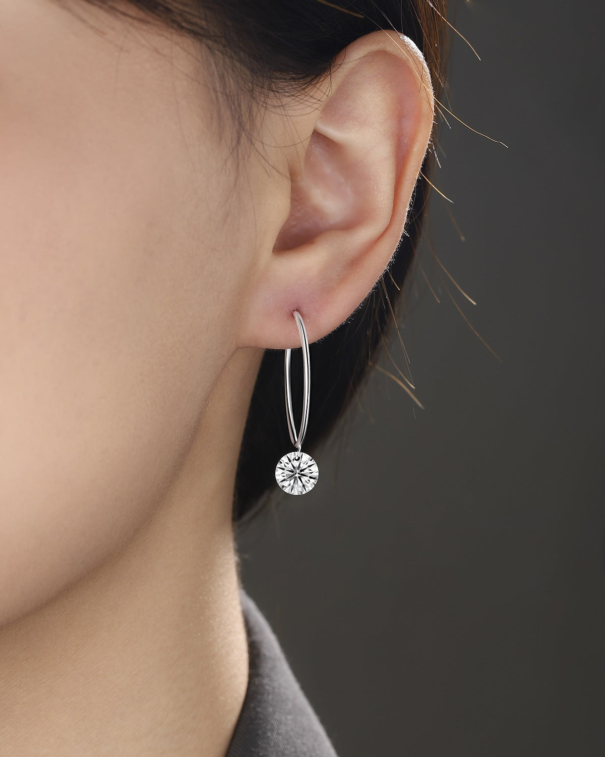 S925 Hoop Earrings Moissanite New Style Earrings