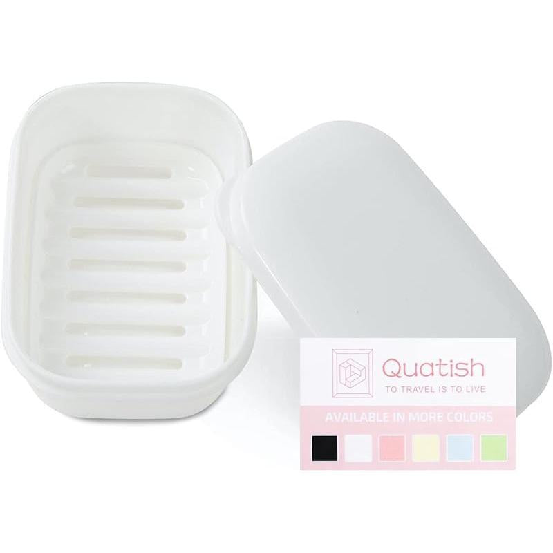 Quatish Leakproof Soap Holder 1 Pack, Travel Soap Container with Lid, Travel Size Toiletries, Portable Bar Soap Holder, Soap Box, Soap Dish for Traveling, Camping, Gym, Bathroom, Black