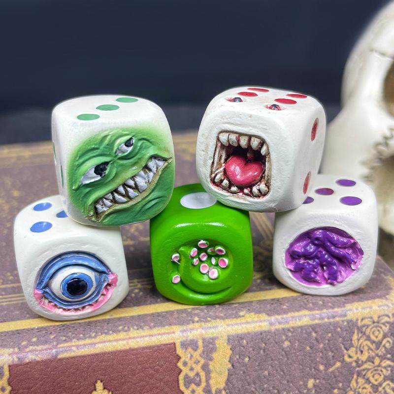 Halloween Demon Dice Toy Desktop Resin Crafts Micro Landscape Ornaments Atmosphere Gift