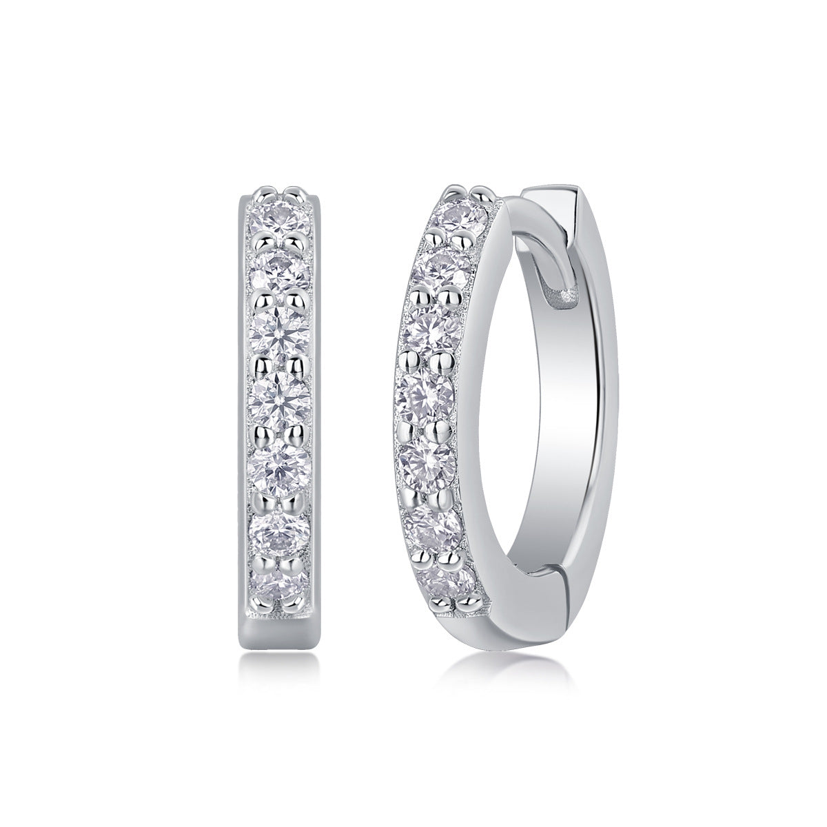 S925 Women's High-End Sweet Commuting Full Diamond Moissanite Earrings