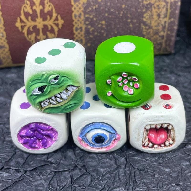 Halloween Demon Dice Toy Desktop Resin Crafts Micro Landscape Ornaments Atmosphere Gift
