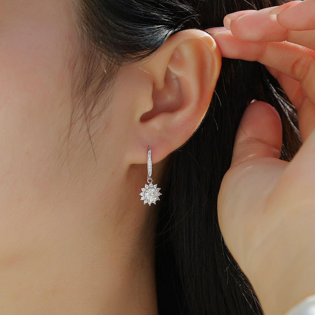 925 Silver Earrings Moissanite New Long Drop Earrings