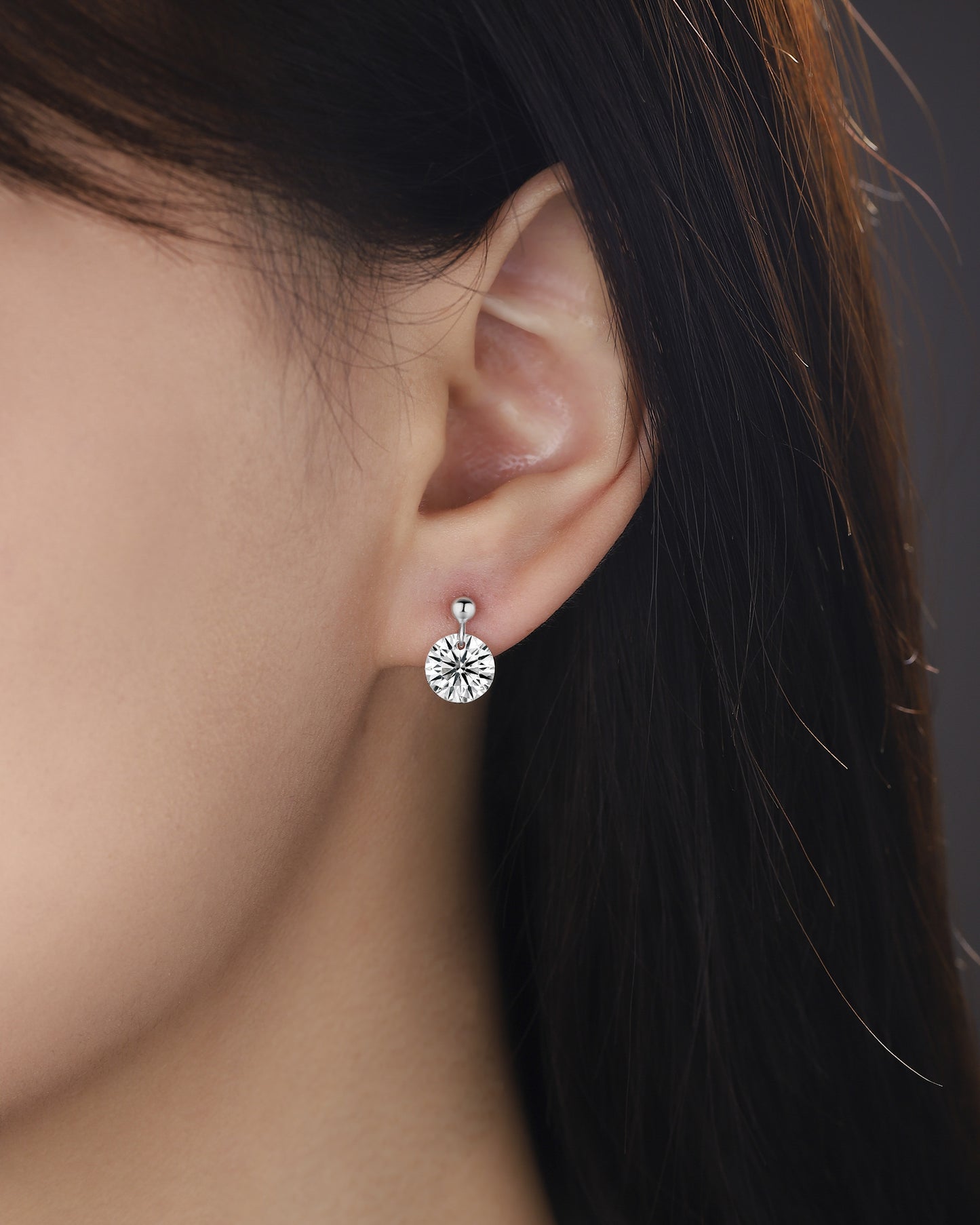 Minimalist Elegant Hypoallergenic Earrings Autumn Winter High-end Versatile Commuting 925 Silver Moissanite Earrings