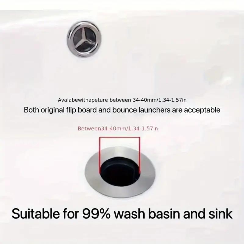 Round Bathroom Drain Stopper, Universal Bathroom Sink Plug, Anti-clog Drain Stopper, Press Type Bath Tub Plug, Bathroom Supplies
