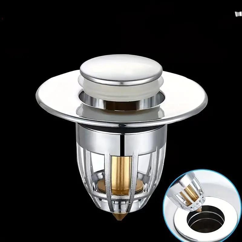 Round Bathroom Drain Stopper, Universal Bathroom Sink Plug, Anti-clog Drain Stopper, Press Type Bath Tub Plug, Bathroom Supplies