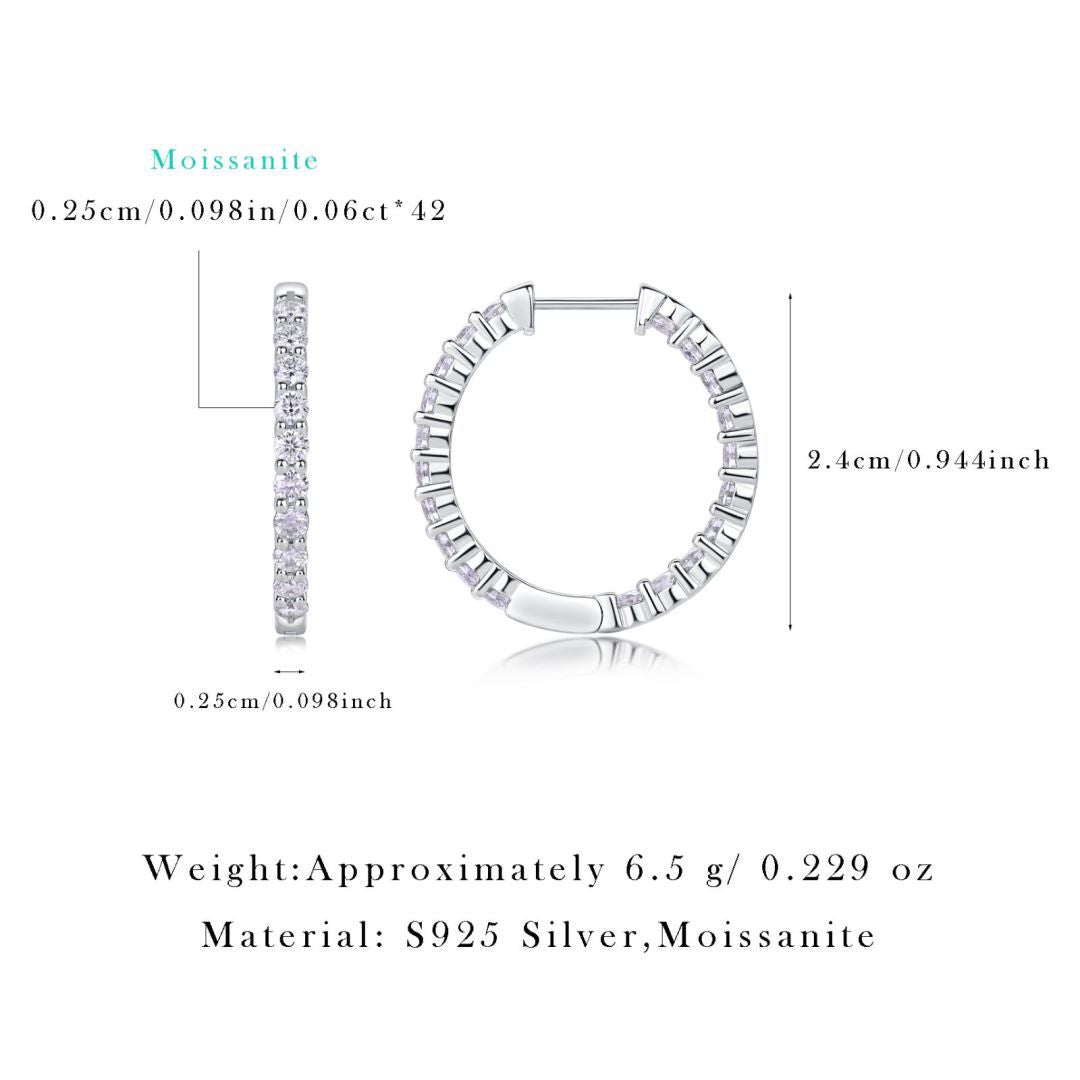 Cross-border S925 Silver Earrings Moissanite Studs New Hoop Earrings