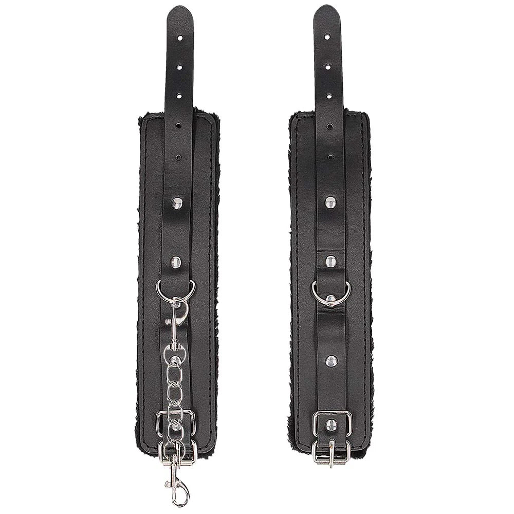 Black Plush Wrist Cuffs
